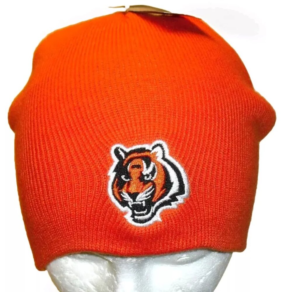 Cincinnati Bengals Mens Adult Orange Beanie Winter Hat Cap New Tags NFL Football